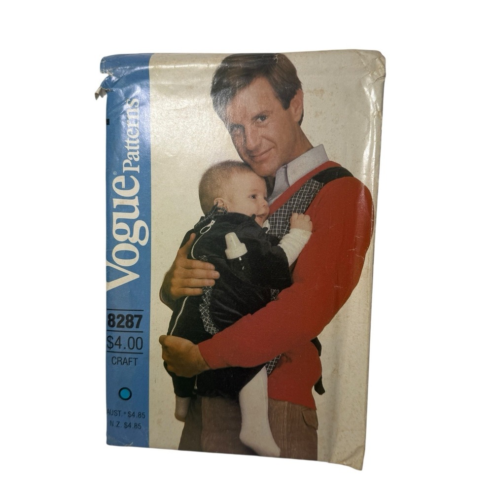 Vogue 8287 Infant Carrier Sewing Pattern Adjustable Secure Front Baby Pack w Pad